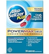 Alka-Seltzer Plus Maximum Strength Cough, Mucus & Congestion Powermax Liquid Gels, 24 Count